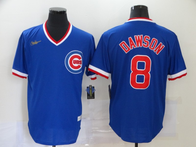 Men Chicago Cubs #8 Dawson blue logo new MLB Jerseys